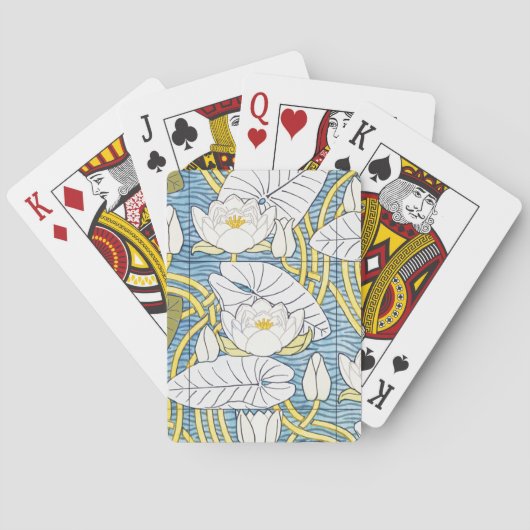 Water Lily Art Nouveau Floral Pokerkaarten (Achterkant)