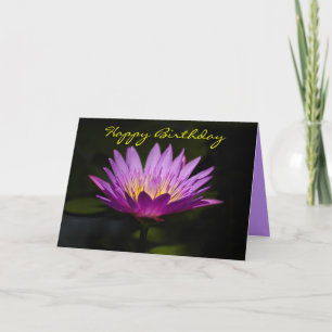 Water Lily Birthday Card Kaart