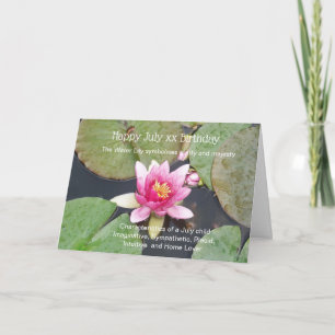 Water Lily Birthday Kaart