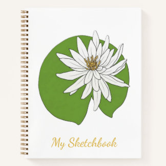 WATER LILY BLOEM SCHETSBOEK SPIRAAL NOTITIEBOEK