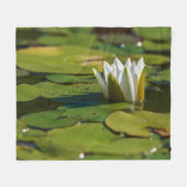 Water Lily Blossom Fleece Deken (Voorkant (Horizontaal))