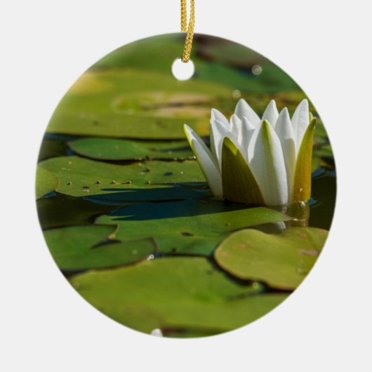 Water Lily Blossom Keramisch Ornament (Voorkant)
