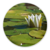 Water Lily Blossom Keramische Knop (Voorkant)