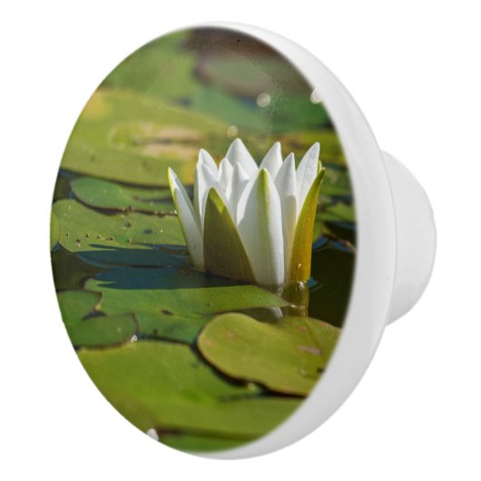 Water Lily Blossom Keramische Knop (Rechts)