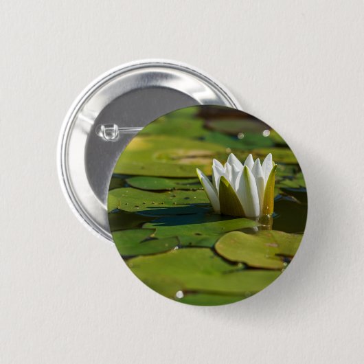 Water Lily Blossom Ronde Button 5,7 Cm (Voorkant /achterkant)