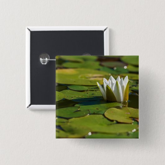 Water Lily Blossom Vierkante Button 5,1 Cm (Voorkant /achterkant)