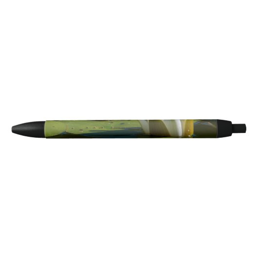 Water Lily Blossom Zwarte Inkt Pen (Voorkant)
