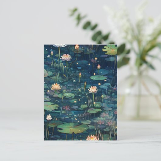 Water Lily Briefkaart (Staand voorkant)
