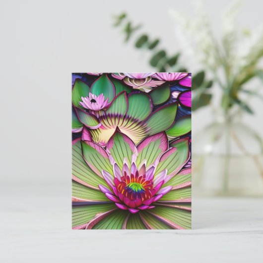 Water Lily Briefkaart (Staand voorkant)
