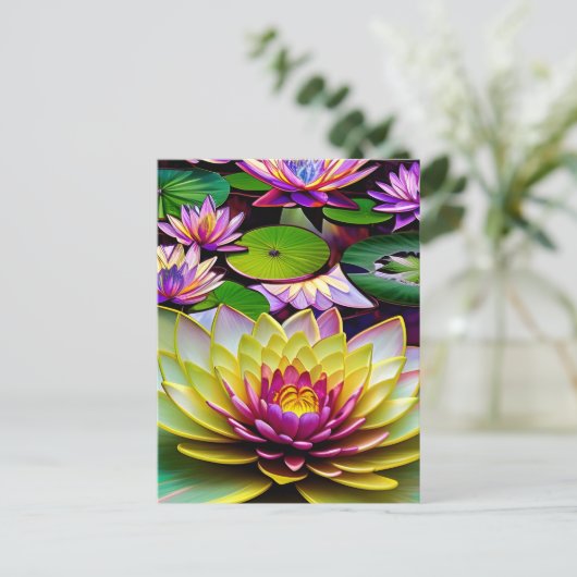 Water Lily Briefkaart (Staand voorkant)