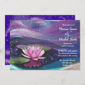 Water Lily bruiloft uitnodiging uitnodigen bloem r (Voorkant / Achterkant)