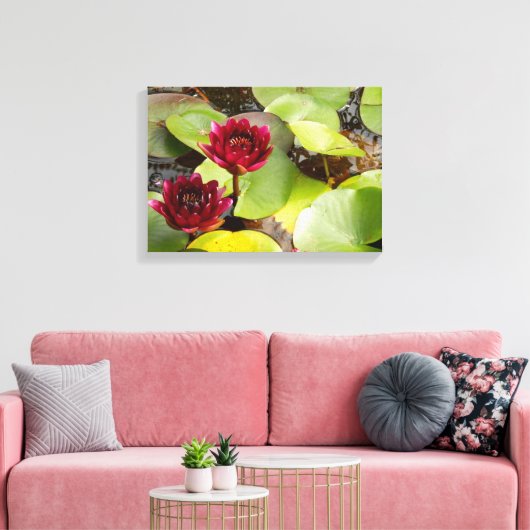 Water Lily Canvas Print (Insitu (Woonkamer))