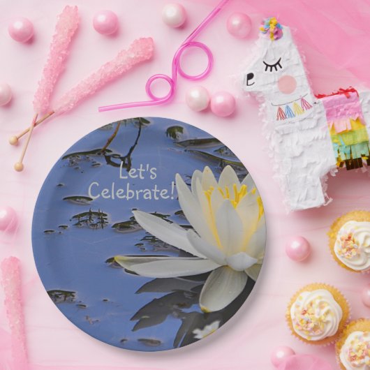 Water Lily Celebration Papieren Bordje (Feest)