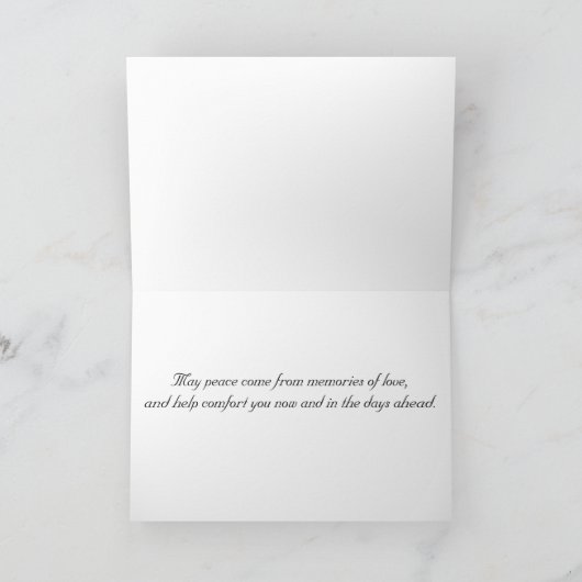 Water Lily Condolence Card Kaart (Binnen)