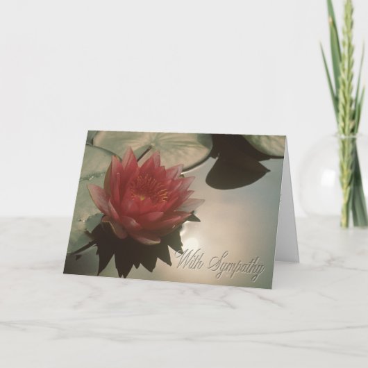 Water Lily Condolence Card Kaart (Voorkant)