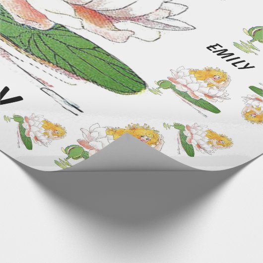 Water Lily Cute Flower Child Floral Fairy Girl Cadeaupapier (Hoek)