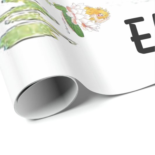 Water Lily Cute Flower Child Floral Fairy Girl Cadeaupapier (Rol Hoek)