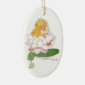 Water Lily Cute Flower Child Floral Fairy Girl Keramisch Ornament (Rechts)