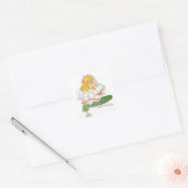 Water Lily Cute Flower Child Floral Fairy Girl Vierkante Sticker (Envelop)
