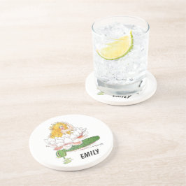 Water Lily Cute Flower Child Floral Fairy Girl Zandsteen Onderzetter