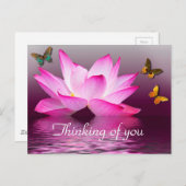 Water Lily en Butterflies Briefkaart (Voorkant / Achterkant)