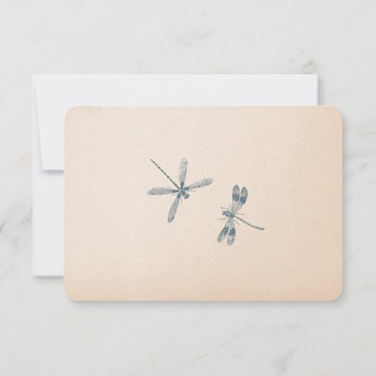 Water Lily en Dragonfly RSVP Uitnodiging (Achterkant)