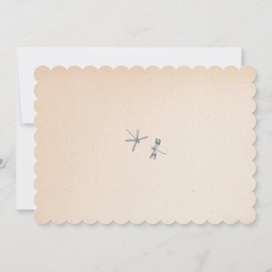 Water Lily en Dragonfly sparen de datum Save The Date (Achterkant)