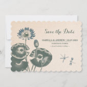 Water Lily en Dragonfly sparen de datum Save The Date (Voorkant)