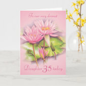 Water lily floral pink daughter 35th birthday card kaart (Gele Bloem)