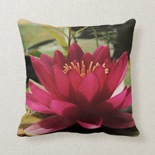 Water Lily Floral Sierkussen Asian Decor