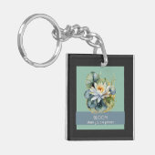 Water Lily Flower Inspirerend Quote  Groen Sleutelhanger (Voorkant Links)