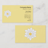 Water Lily Flower. Wit en geel. Stijl 2. Visitekaartje (Voorkant / Achterkant)