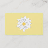 Water Lily Flower. Wit en geel. Stijl 2. Visitekaartje (Achterkant)