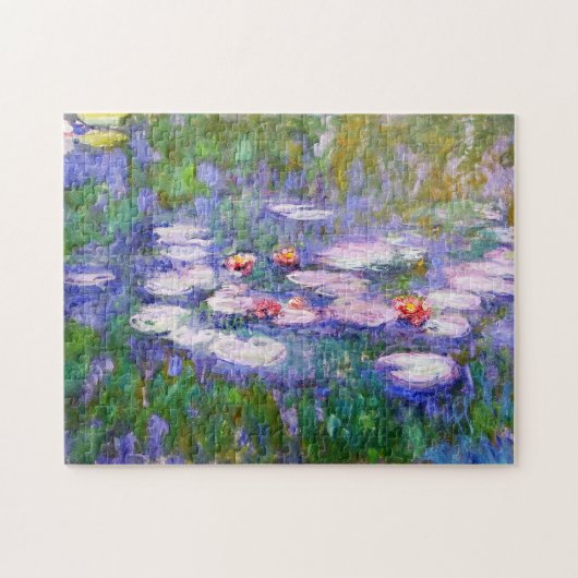 Water Lily Flowers in Bloom Claude Monet Fine Art Legpuzzel (Horizontaal)