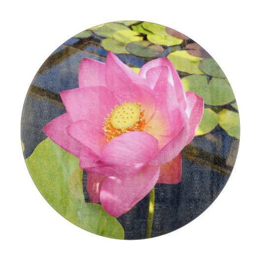 Water Lily Glass Chopping Board Snijplank (Voorkant)