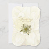Water Lily Gold Cream Wedding Kaart (Voorkant)