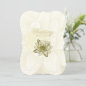 Water Lily Gold Cream Wedding Kaart (Staand voorkant)