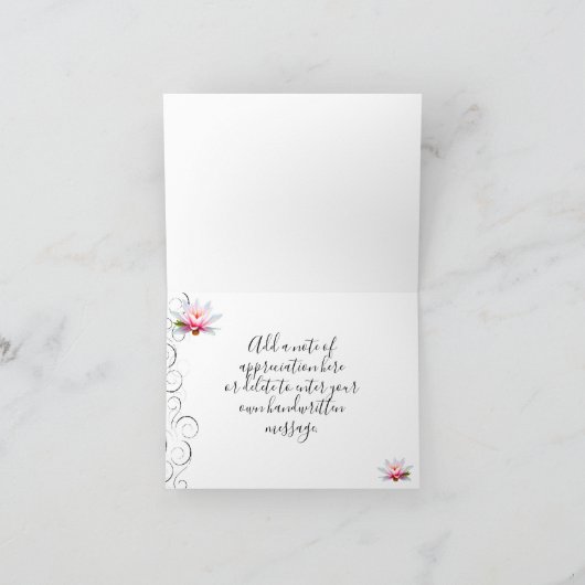 Water Lily Hartelijk dank Kaart (Binnen)