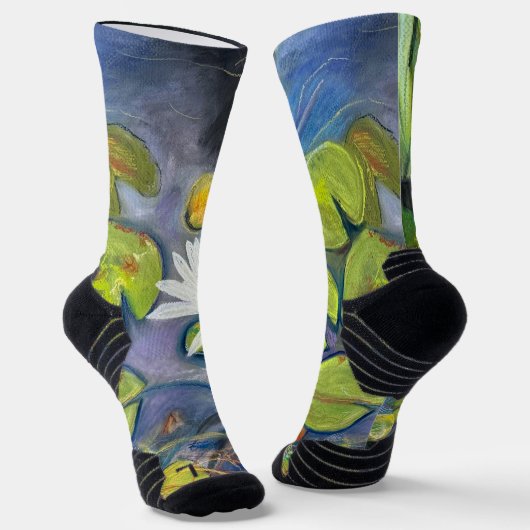 Water Lily in Bloom Socks Sokken (Gebogen)