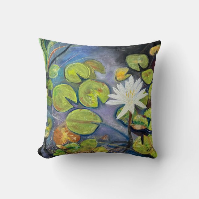 Water Lily in Bloom Throw Pillow Kussen (Voorkant)