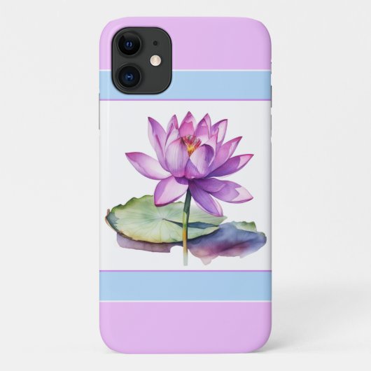  Water Lily iPhone 11 Hoesje Lila (Achterkant)