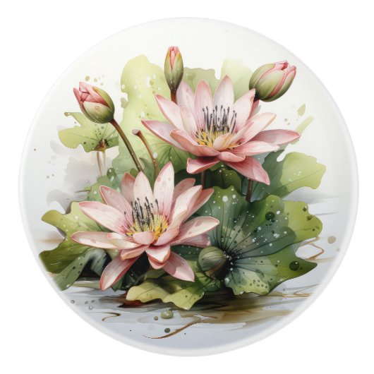 Water Lily Keramische Knop (Voorkant)