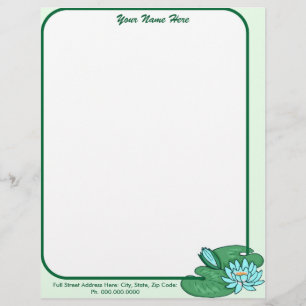 Water Lily Letterhead Briefhoofd Ontwerp