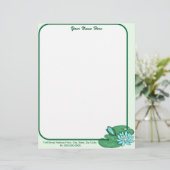 Water Lily Letterhead Briefhoofd Ontwerp (Staand voorkant)