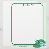 Water Lily Letterhead Briefhoofd Ontwerp (Voorkant / Achterkant)