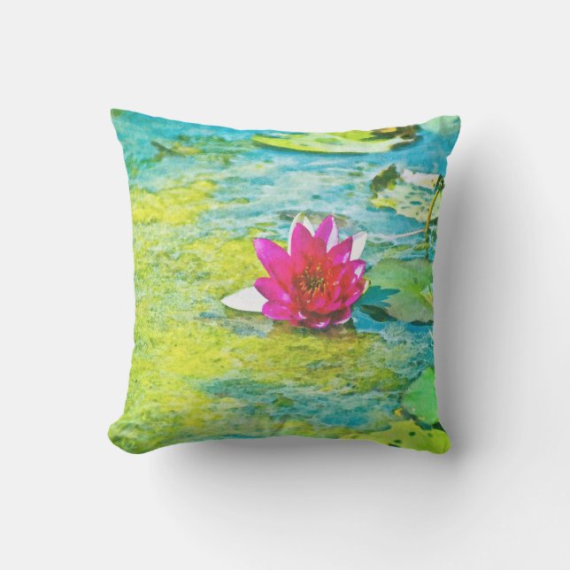 Water Lily Lilypad Buitenkussen (Voorkant)