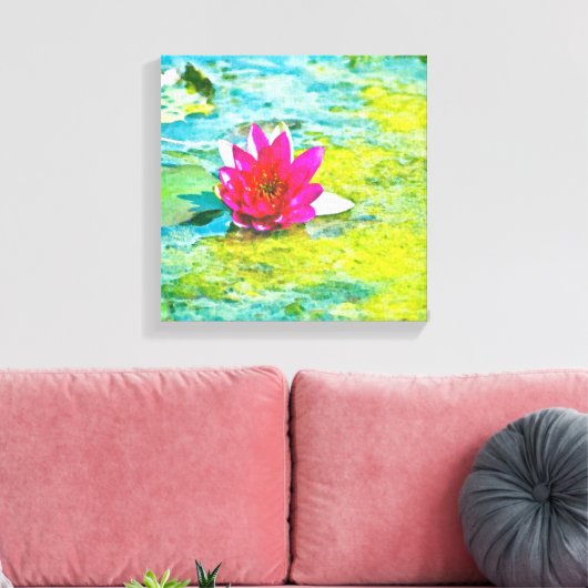 Water Lily Lilypad Canvas Afdruk (Insitu (Woonkamer))
