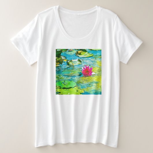 Water Lily Lilypad Grote Maat T-shirt (Design voorkant)