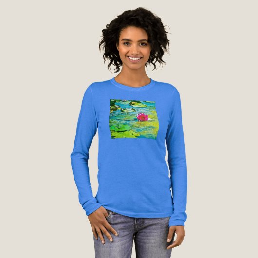 Water Lily Lilypad Tri-Blend Shirt (Voorkant)