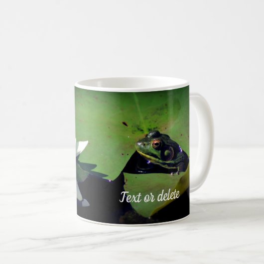 Water Lily Lotus Flower and Frog Personalized Koffiemok (Voorkant rechts)